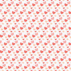 Watercolor seamless vector pattern with hearts