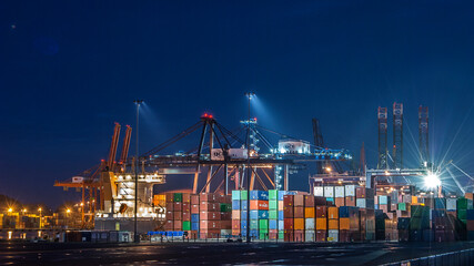 Container terminal in the port of Gdynia, Poland.