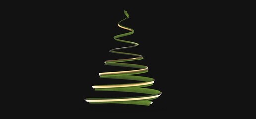 merry christmas card modern 3d minimal tree