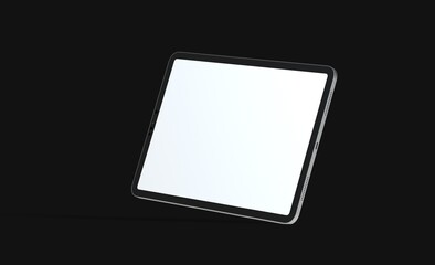Fototapeta premium Photo Black tablet computer with blank 3d black background
