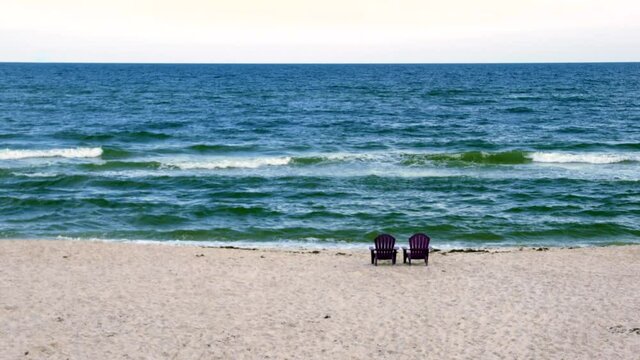 Beach Shore & Purple Chairs - Medium 1