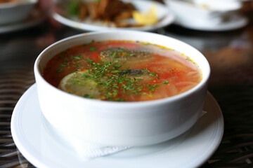 Fish soup with tomatoes