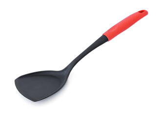 Black plastic kitchen spatula