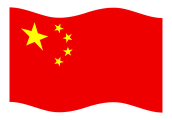 Flag of China waved