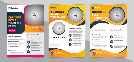 Modern And Creative brochure design, cover layout, annual report, poster, corporate flyer A4 size Template Design