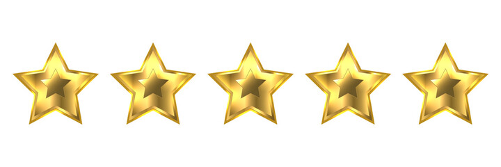 Five stars rating vector icon