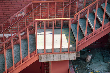 urban stairway in the morning light