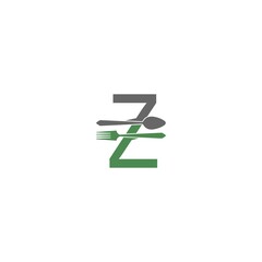 Letter Z with fork and spoon logo icon design vector