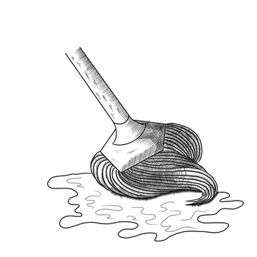 recommend clip art: graphic mop wipes a puddle