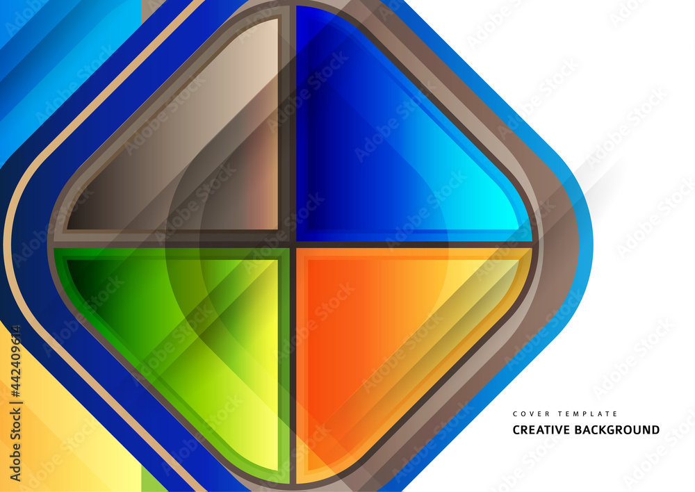 Poster abstract geometric background with space for your text. modern overlapping rounded squares. unusual 