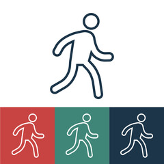 Linear vector icon with running man