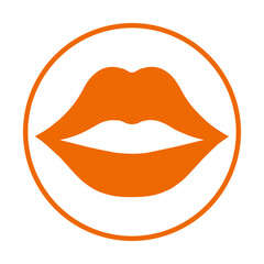 Lip icon (Lips, kiss, piercing icon) Orange Vector illustration