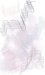 
abstract background with spots and pink, blue, gray wavy lines