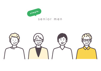 Fototapeta premium 4人のシニア男性のアイコンイラスト