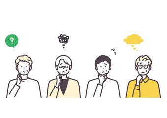 困っているシニア男性のアイコンイラスト
