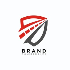 Abstract logo shield shape design for business company