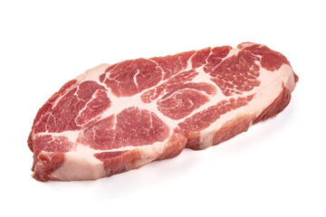 Raw pork shoulder butt, isolated on white background. High resolution image.