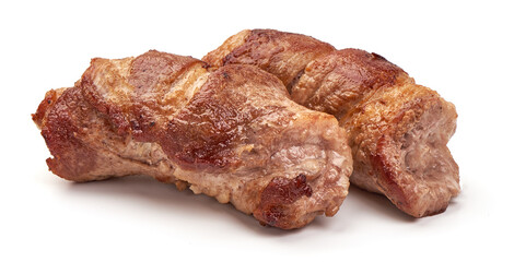 Baked meat rolls, isolated on white background