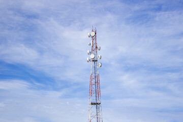 Telecommunications tower with a cellular network antenna. Broadband Internet access