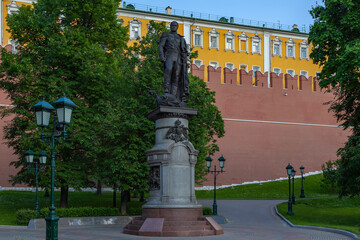 Monument to Russian Emperor Alexander the First in the Alexander Garden, Moscow
