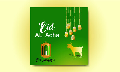 Trendy and realistic Eid Al Adha background design
