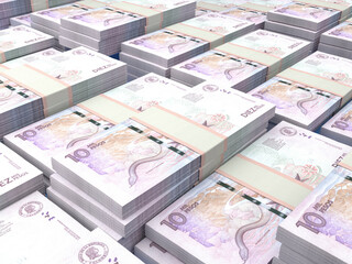 Colombian money. Colombian peso banknotes. 10 COP pesos bills.