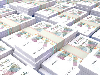 Algerian money. Algerian dinar banknotes. 500 DZD dinars bills.
