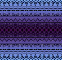 Seamless tribal pattern with black ornament on gradient background.