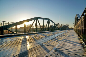 Drehbr&uuml;cke Klevendeich im Winter