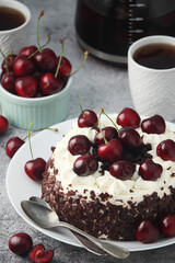 A traditional German chocolate and cherry cake Schwarzwald