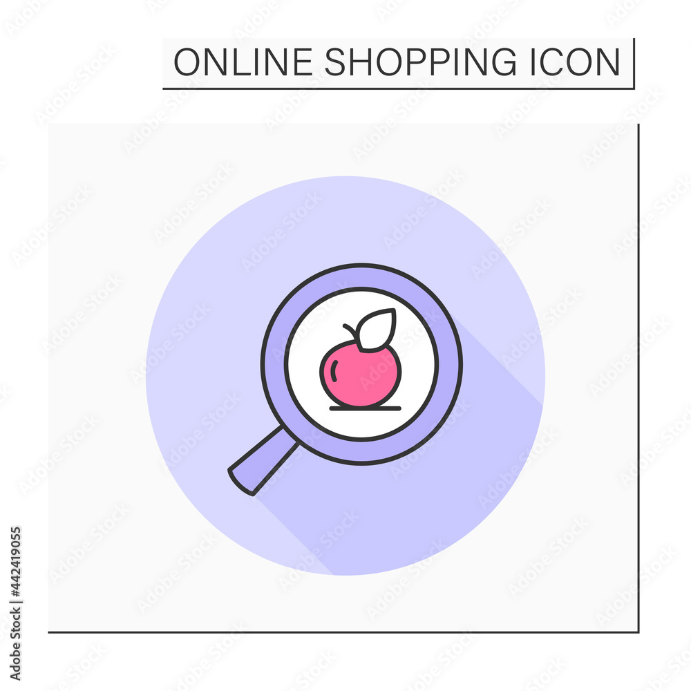 Aufkleber product search button color icon. digital retail store website or app element, digital business, e-c