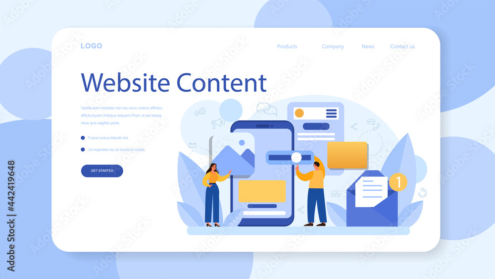 Poster content filling web banner or landing page. making responsive