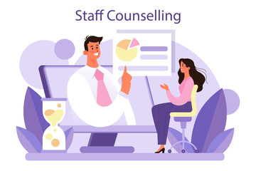 Staff counselling concept. Personnel manager providing employee