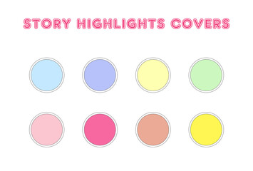 Set of Instagram Story Highlights Covers Icons. Colourful pastel backgrounds