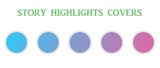 Set of Instagram Story Highlights Covers Icons. Colourful pastel backgrounds