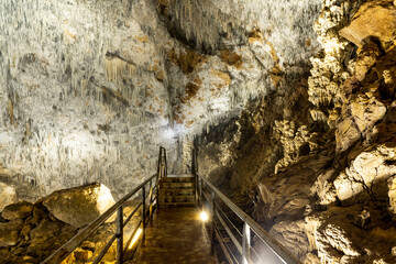 Sarikaya Cave, located in Duzce, Turkey, offers a wonderful view with natural formations, stalactites and stalagmites.