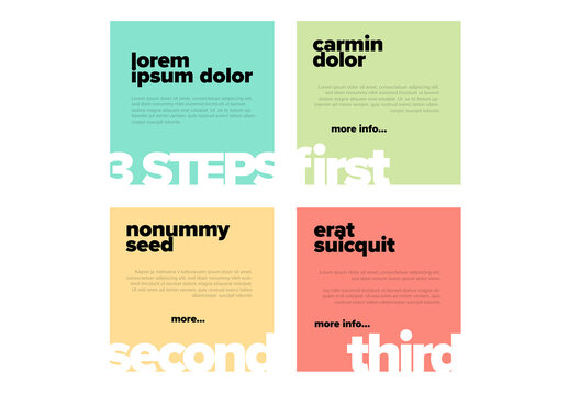Color Square Infographic Steps Template