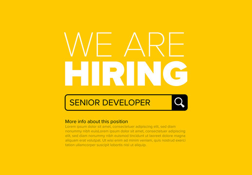 We Are Hiring Minimalistic Yellow Flyer Template