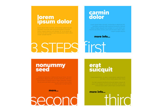 Color Square Infographic Steps Layout