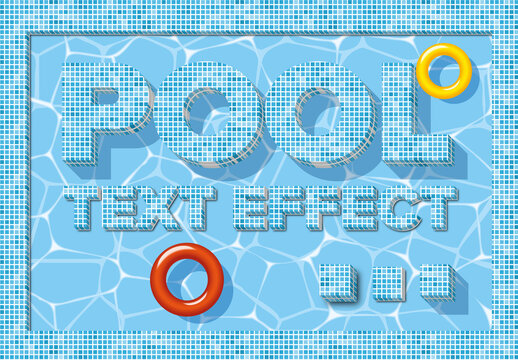 Summer Pool Tile Editable Text Effect 