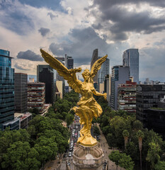 Angel de la Independencia dron Ciudad de Mexico