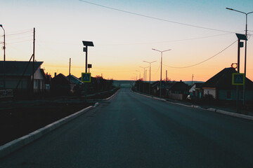 sunset on the road