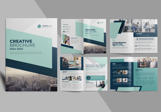 Simple Corporate Brochure Layout with Vector Accents