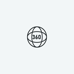 360 Degree vector icon illustration sign