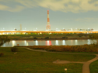 河川敷の夜景