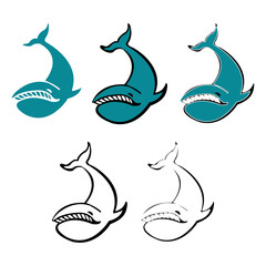 Whale for print design. Environmental protection. Endangered species.