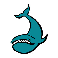 Whale for print design. Environmental protection. Endangered species.