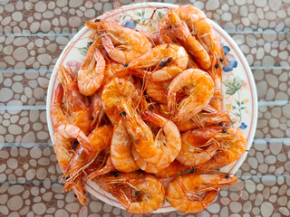 delicious fried prawns on a plate