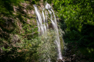 Fototapeta na wymiar Saklikent Waterfall located in the borders of Yigilca district of Düzce province of Turkey.