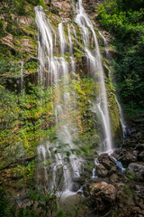 Fototapeta na wymiar Saklikent Waterfall located in the borders of Yigilca district of Düzce province of Turkey.